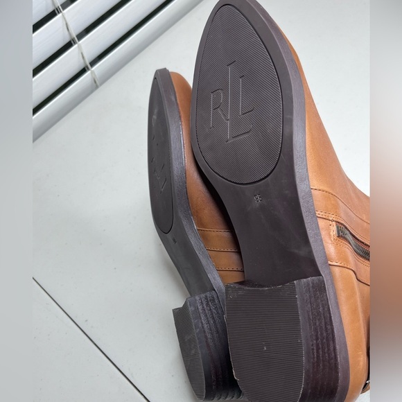 Lauren Ralph Lauren Boho Shelli Sz 9 Leather Ankle Side Zip Boots - Picture 11 of 12